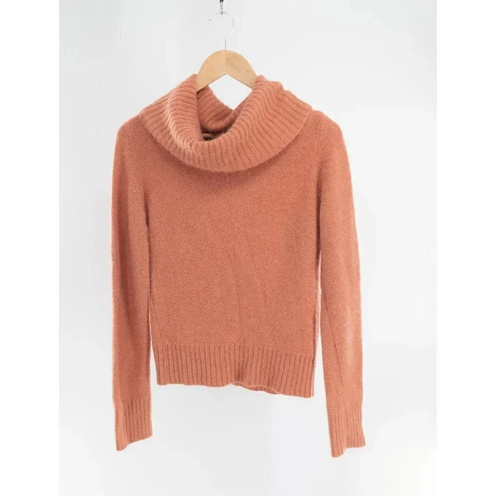 CODE X MODE Angora blend Cowl Neck Sweater peach terracotta | Medium